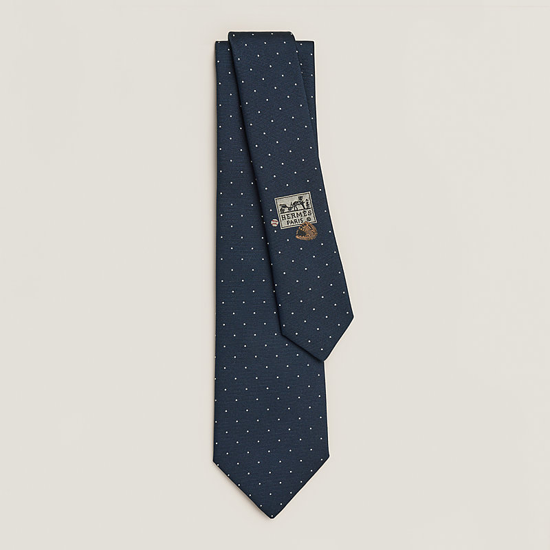 Hermes hotsell Paris 100% Silk Neck Tie Blue Dots